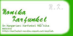 monika karfunkel business card